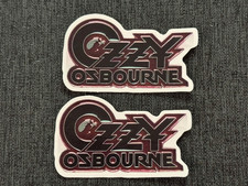 Lot 2 OZZY OSBOURNE 1 5/8" x 2 3/4" Band Logo Stickers Black Red FAST FREE 
