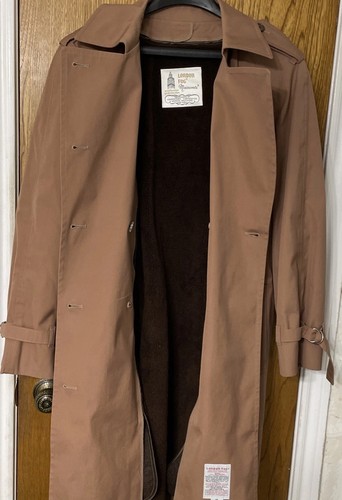 Vintage London Fog Maincoats zweireihiger Trenchcoat Gr. 18R Gürtel Sherpa-Futter - Bild 3 von 9