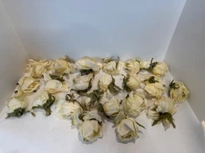 Lot of 22 Vintage Millinery white rose pins large corsage flowers
