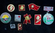 USSR Russian Communist Soviet Army Lenin Rare Collection Propoganda Pins Enamel