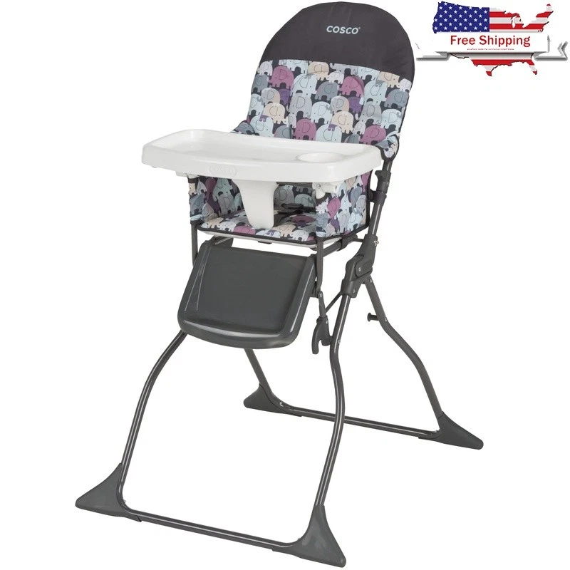 Simple Fold High Chair Adjustable Tray Portable Baby Feeding Chair Easy Clean US