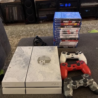 Sony PS4 500GB Destiny Edition Console Bundle (3 Controllers 15 Games) TESTED