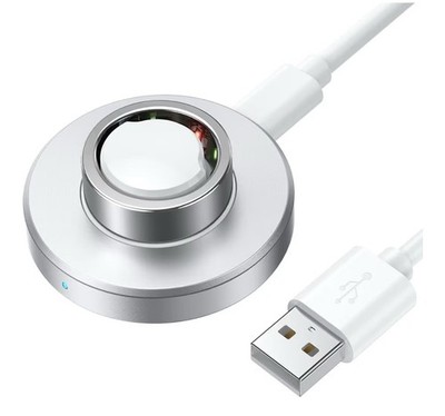 Compatible with O-ra Ring Gen 3 charger #6 fast safe charging base USB-C silver