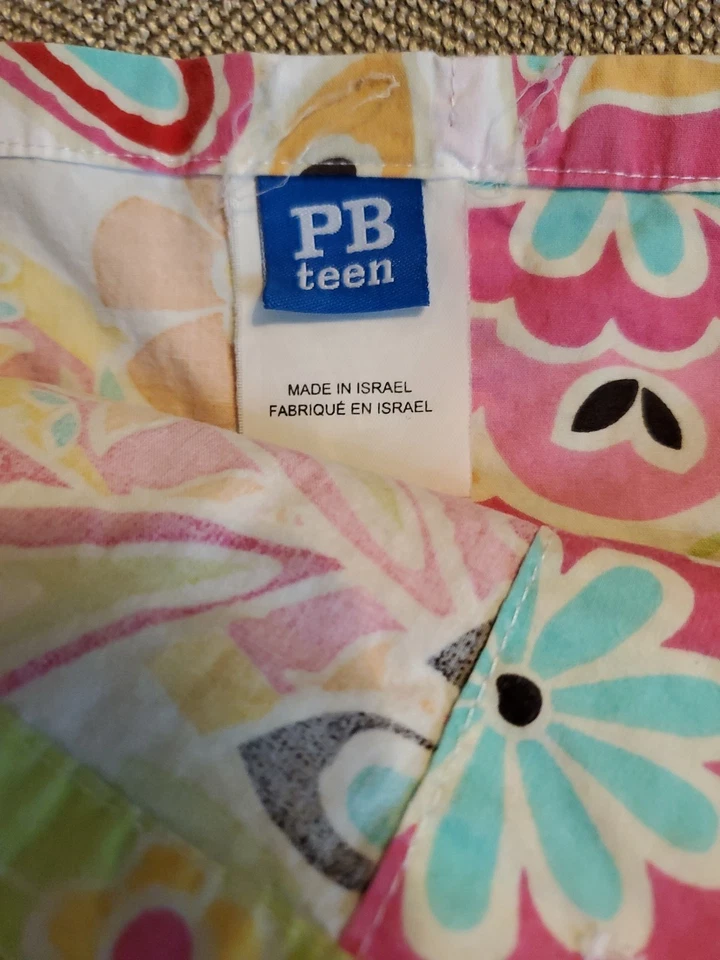 Pottery Barn Teen Shower Curtain Pink Cotton 72x72 Paisley Multicolor One Size  - Image 4 of 4