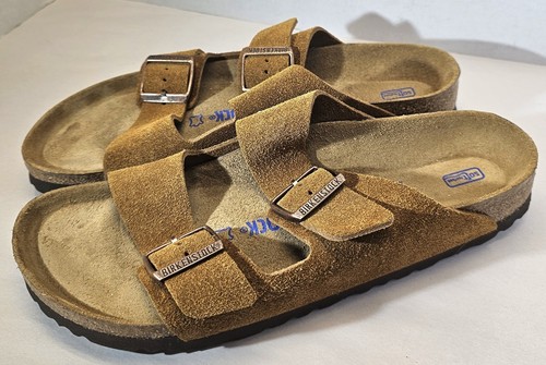 Birkenstock Unisex Brown Arizona Mink N Suede Leather Slip-on Casual shoes - Picture 4 of 13