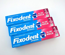 3 Pack   Fixodent Complete Original Denture Adhesive Cream   2.4 oz Ea   Sealed