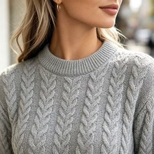 Women's Casual Knit for top Solid Color Long Sleeve Round Neck Regular Length