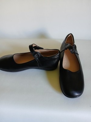 Women's Hao Xin Ren Black Faux Leather Mary Jane Round Toe Flat Shoes Sz8.5M