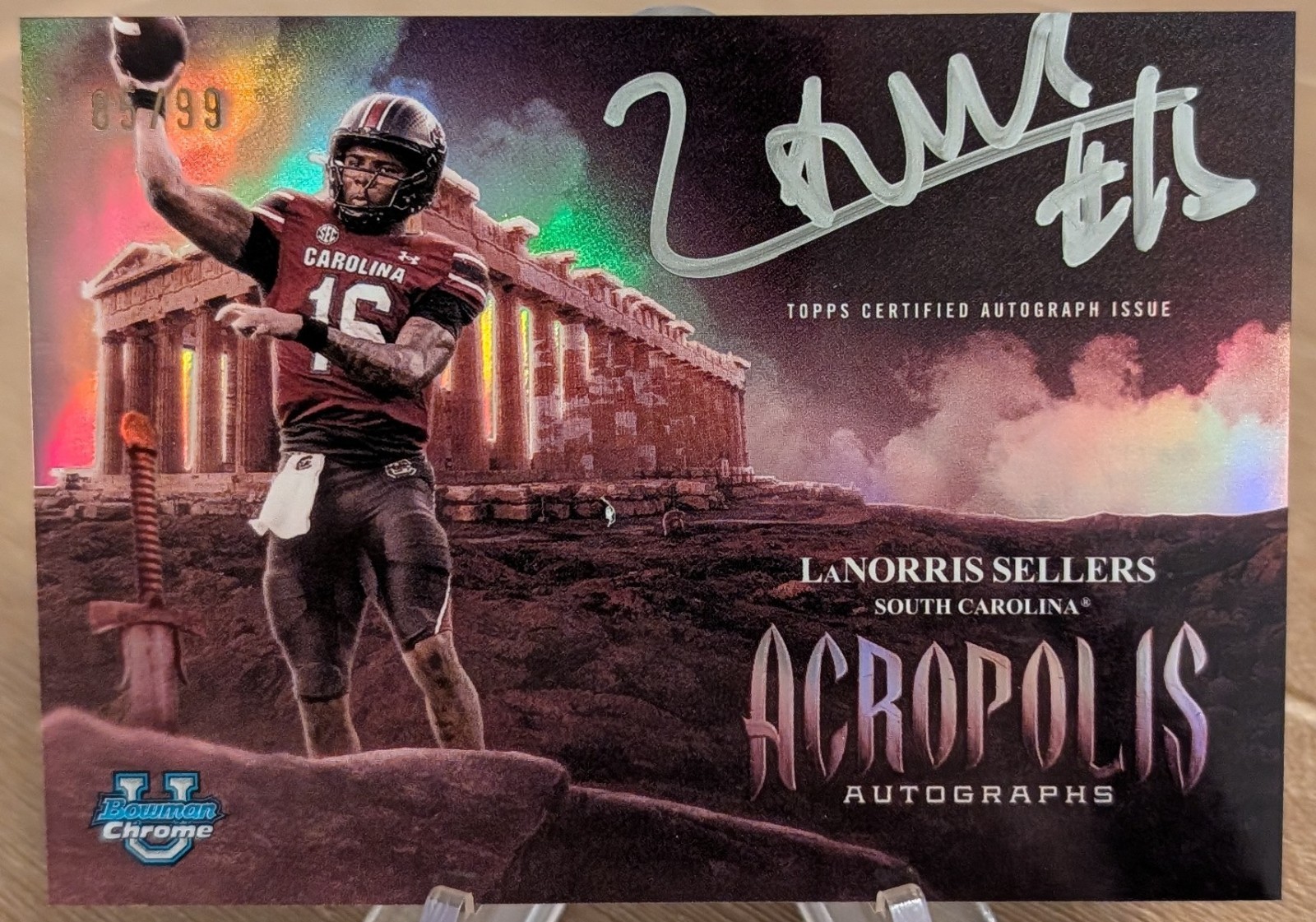 2025 Bowman Chrome University Acropolis On Card Auto 85/99 LaNorris Sellers