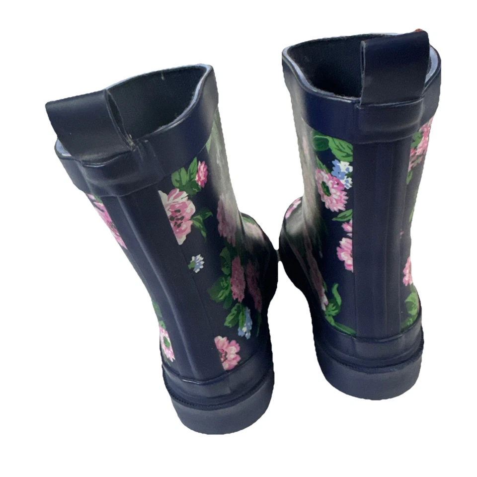 Janie And Jack Niñas Pequeñas Marina Mercante Azul Marino Floral Botas de Lluvia Talla 4 Nuevas sin Etiquetas Foto 3 de 4