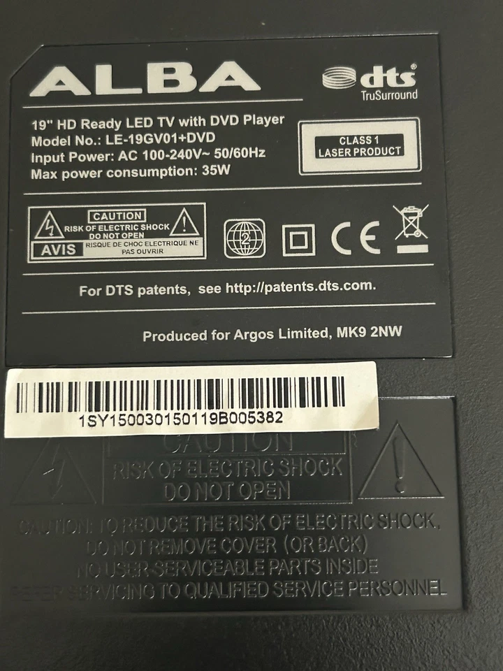 Alba 19 Inch HD Ready LED TV with DVD Player LE19GV01 with Remote Working - Image 3 of 4