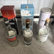 Three Empty Bottles Of Whisky c/w Sleeve and Box