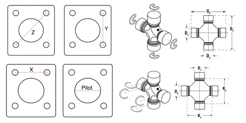 2-2-01902 Driveshaft Flange Yoke 1310 Toyota Series 3102-185 Pilot 1.811 66x66mm - Picture 2 of 2