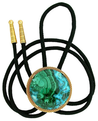 98 CT SPIDERWEB QUANTUM QUATTRO ROUND CAB GOLD COLOR MESH BOLO TIE EBS5174/4326