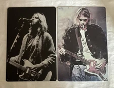 LOT OF 2 KURT COBAIN 8X12 METAL PICTURES NIRVANA