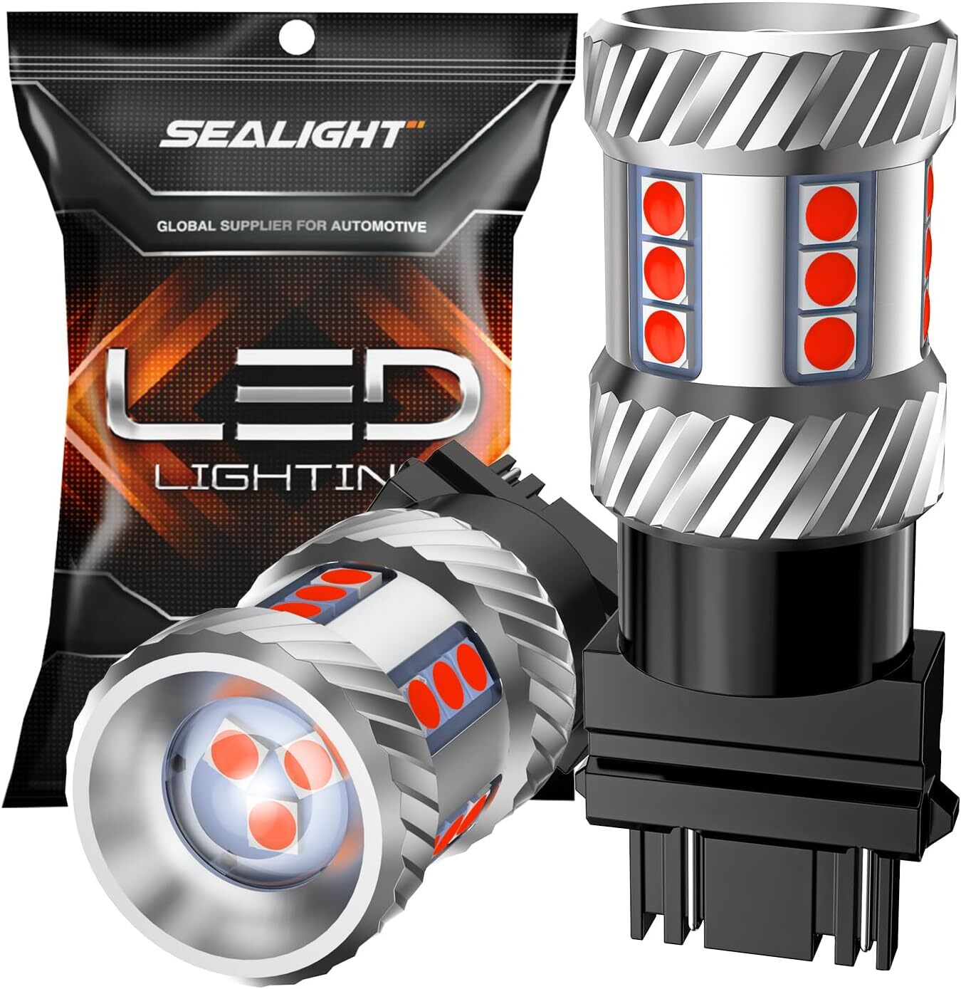 SEALIGHT Red LED Bulbs 3157 3156 3057 4157 for Brake Tail Stop Parking Lights