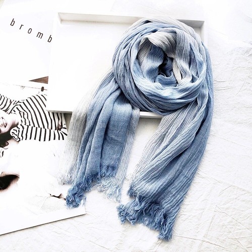 Cotton Linen Unisex Striped Scarf Soft Tassel Bufandas Shawls - Picture 14 of 22