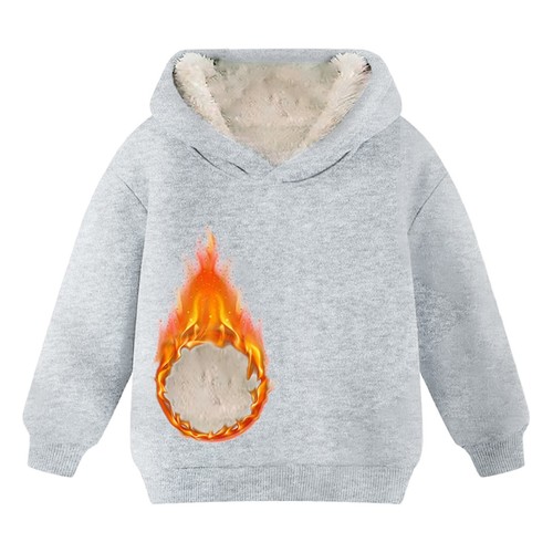 Kids Boys Girls Fleece Lined Sherpa Hoodie Warm Pullover Hooded Sweatshirt 4-15Y - Picture 29 of 43