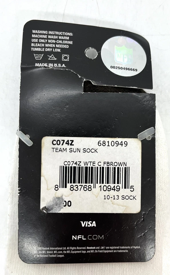Calcetines al tobillo NFL Cleveland Browns para hombre talla: 10-13 nuevos con etiquetas Reebok Foto 4 de 4
