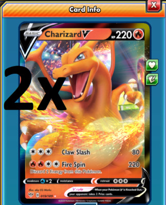 DIGITAL 2x Charizard V pokemon tcg online | eBay