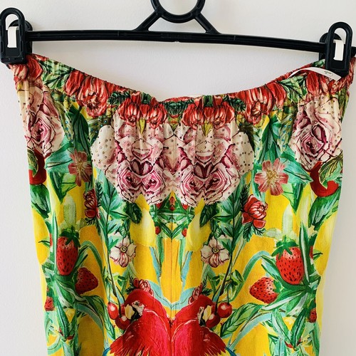 Camilla Silk Tie Waist Love Bird Jumpsuit Size XS Strapless Beaded - Bild 7 von 14