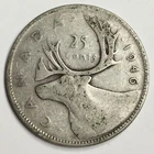 1946 Canada 25 Cents - George VI - Very Fine (VF) KM#35 - 80% Silver - 5698