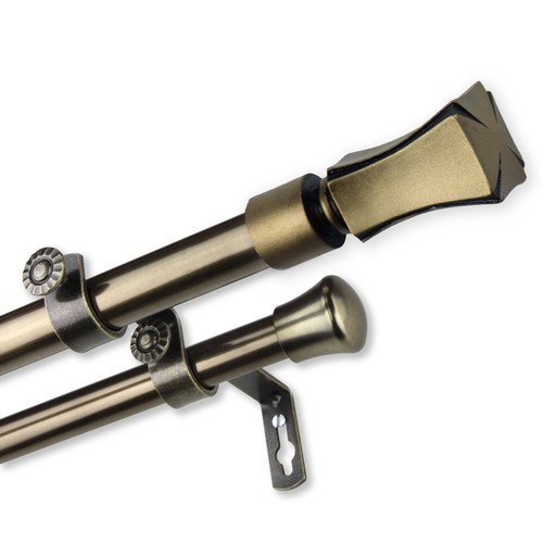 Säule 3/4" verstellbare Gardine Doppel Gardinenstange 28"-170" (4 Größen, 4 Farben) - Bild 9 von 17