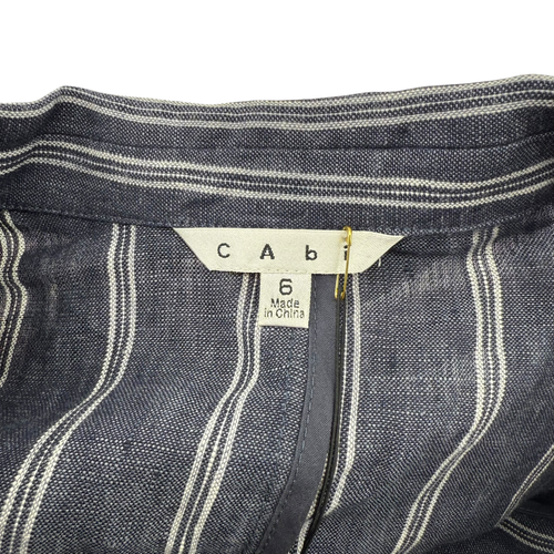 NEW Cabi Sz 6 Linen Navy Blue White Striped Nautical Button Blazer Jacket #871 - Picture 6 of 17