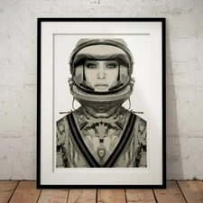 ASTRONAUT SPACE GIRL PRINT STREET ART URBAN FEMALE ART FEMINIST POSTER A1 A2 A3 