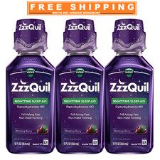ZzzQuil Nighttime Sleep-Aid Liquid, Berry, 12 fl. oz., 3 pk.