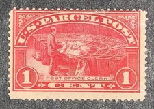 TRAVELSTAMPS: 1913 US SCOTT #Q1 ,1c PARCEL POST OFFICE CLERK MINT OG HINGED