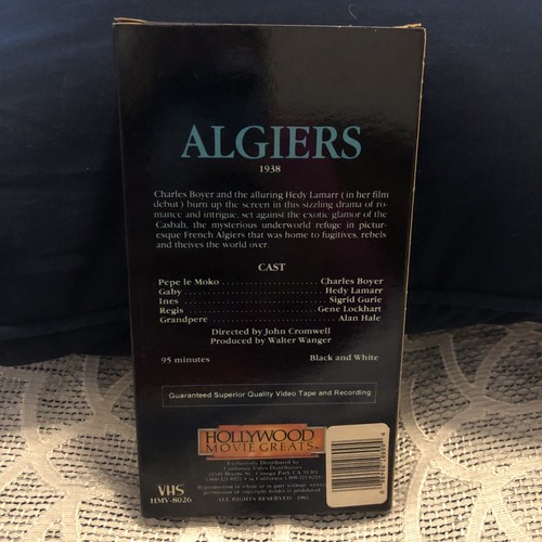 Hollywood Movie Greats Algiers (VHS, 1985) - Picture 2 of 2