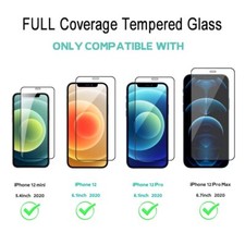 10-100X Lot Screen Protector Full Cover Tempered Glass 6.1 For iPhone 12 Pro Max