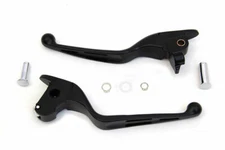 Matte Black 3-Slot Wide Hand Lever Set for Harley Davidson by V-Twin