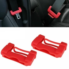 2Pcs Car Seat Belt Buckle Clip Anti-Scratch Protector Cover Accessories RED