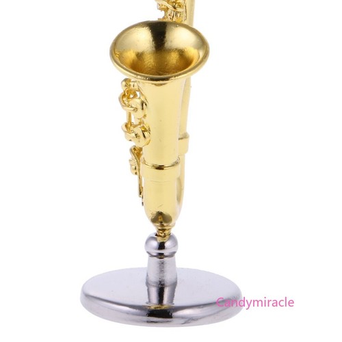 Maßstab 1:6 Puppenhaus Miniatur Gold Saxophon Musikinstrument Party Musikzubehör - Bild 7 von 8