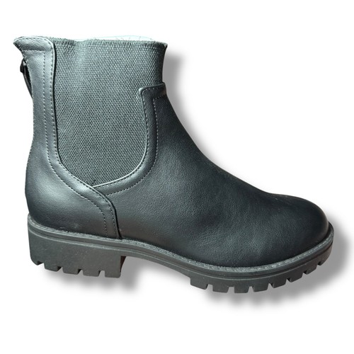 LC Lauren Conrad Chelsea Boots Lug Sole Ankle Booties Black Size 8. Stretch. - Picture 6 of 12