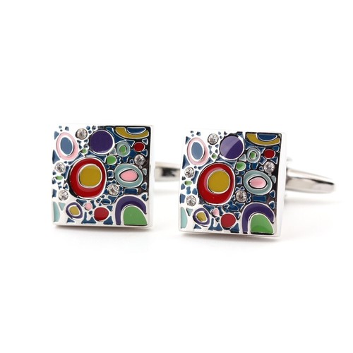 Classic Fashion Men Cufflinks 1 Pair of Shirt Suit Cuff Links Jewelry Rhinestone - Picture 3 of 7