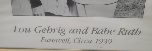 4. Juli 1939 Babe Ruth und Lou Gehrig Foto aufgenommen auf Gehrig Farwell Rede - Bild 3 von 4