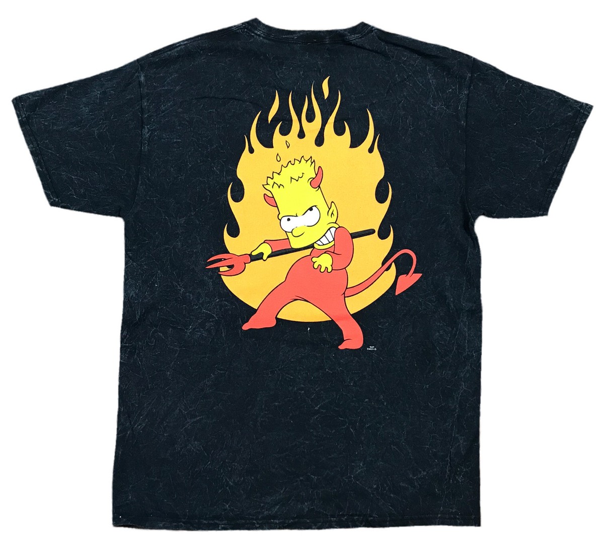 The Simpsons Cartoon Show Bart Halloween Devil Shirt Mens Black Stone Wash  Sz M | eBay