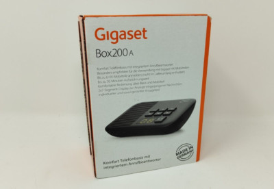 Gigaset DECT Basisstation Box 200A mit Anrufbeantworter bis 6 Mobilteile Schwarz