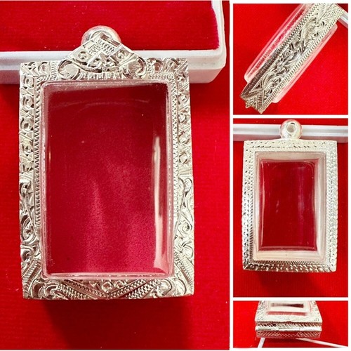 G3 Real Silver 92.5 Case Phra Somdej Lp Frame Amulet Pendant 2.9*4.1*0.75 cm - Picture 1 of 7