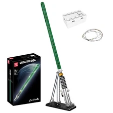 Mould King 10140 Lightsaber Green Sword Glows Fluorescent Building Block Toy