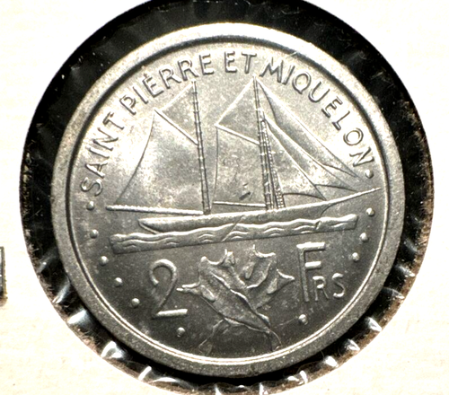 ST Pierre & Miquelon 1948 2 francs KM 2 BU - Picture 2 of 2