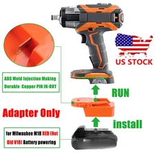 1 Adapter for Mil.waukee M18 RED Batteries To fits Ridgid 18v Tool -Adapter Only