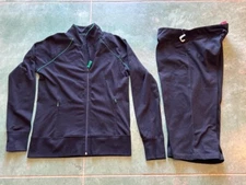 NEW OLD NAVY TAKE A LONG WALK JACKET CROPPED PANTS BLACK GREEN SZ MEDIUM M SET