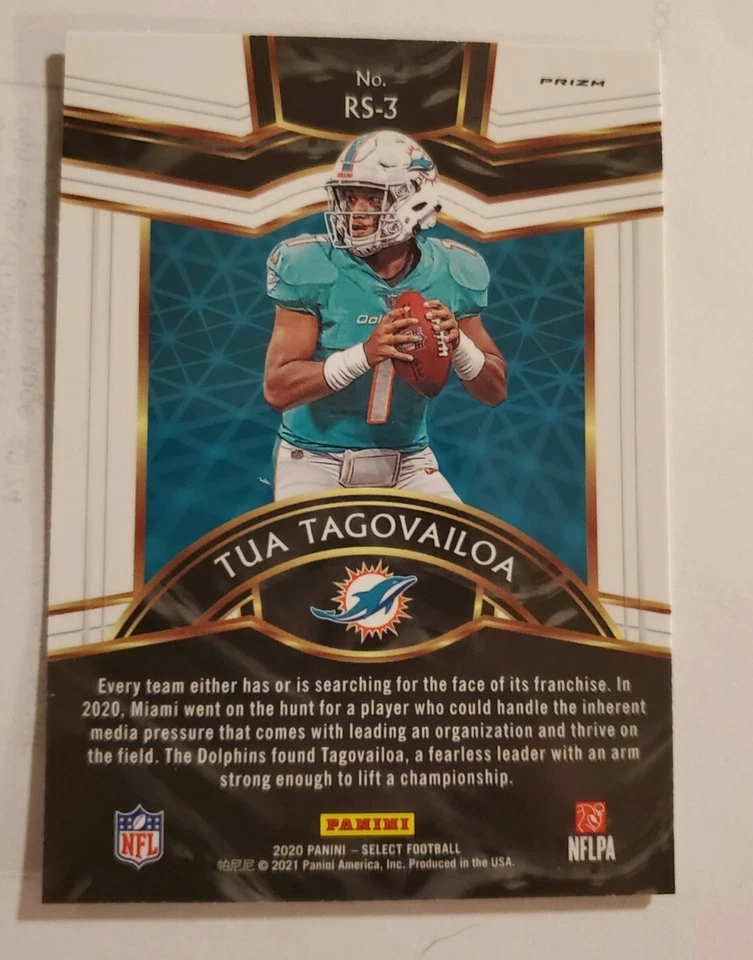 2020 select tua tagovailoa Rookie Selections Silver Prizm #RS-3 - Image 2 of 2