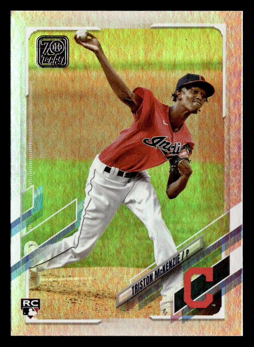 2021 Topps #319 Triston McKenzie Rainbow Foil
