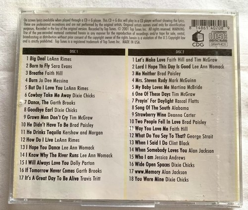 Top Tunes Karaoke - Mixed Country Funpack (CD, 35 songs, 2-discs) - Imagen 2 de 4