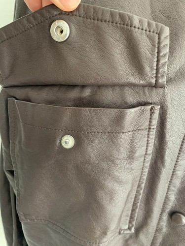 Urban Outfitters Faux Leather Chocolate Brown Shirt Jacket Unisex Size XS - Picture 10 of 14